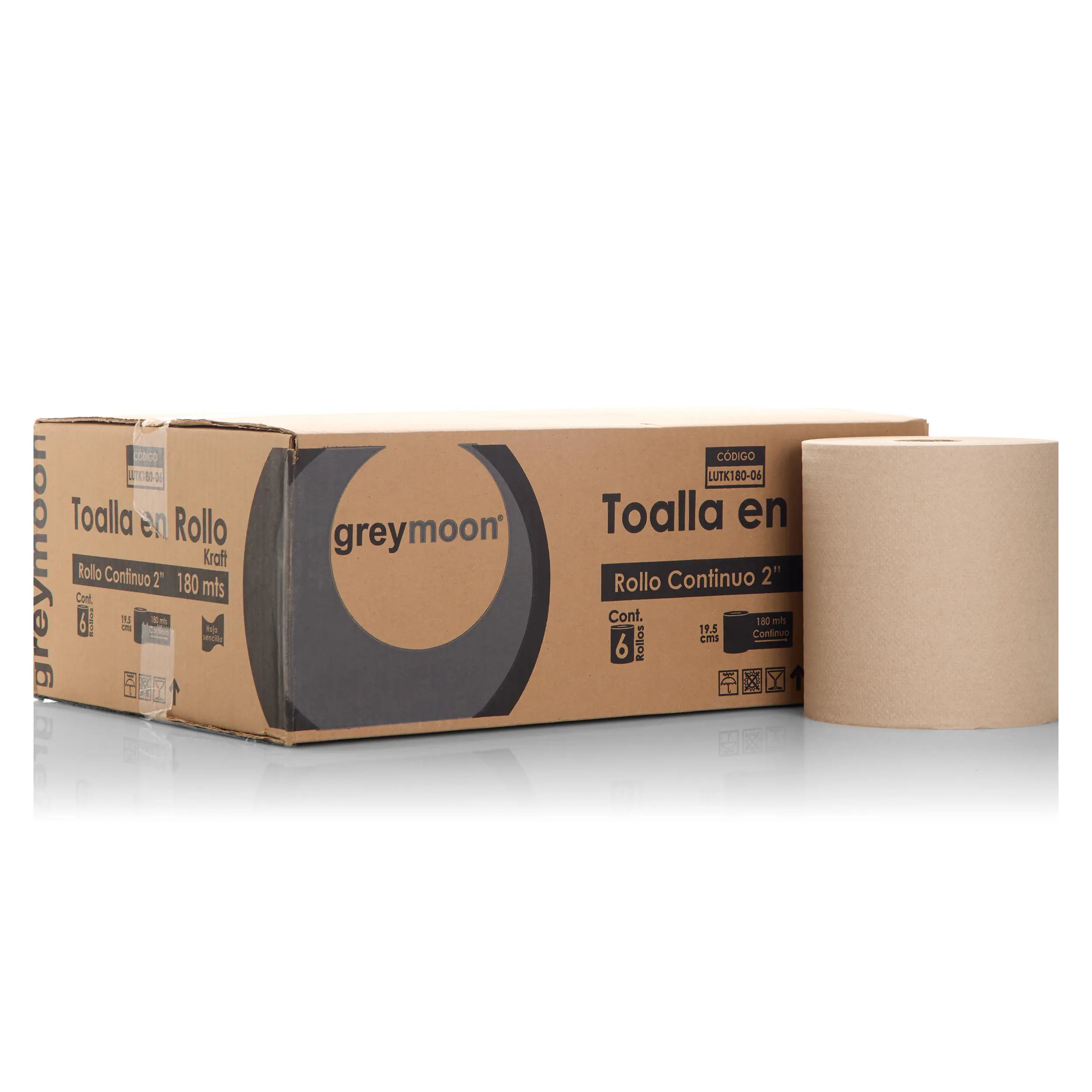 TOALLA EN ROLLO KRAFT 6 ROLLOS 180 mts.